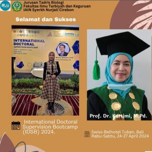 Selamat dan Sukses atas prestasi keikutsertaan Prof. Dr, Kartimi, M.Pd dalam acara International Doctoral Supervision Bootcamp (IDSB) 2024