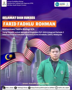 Selamat dan Sukses Untuk Farid Fadhlu Rohman, Integrasi PLP - KKN Internasional Di Sekolah Indonesia Kota Kinabalu Sabah Malaysia
