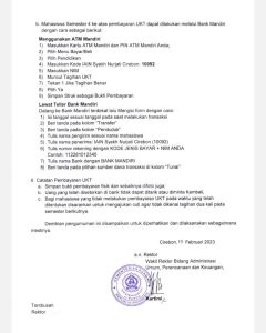 Jadwal Pembayaran UKT Semester Genap Tahun Akademik 2022/2023