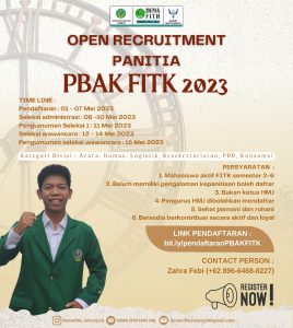 HIMBIO, OPEN RECRUITMENT PANITIA PBAK FITK 2023