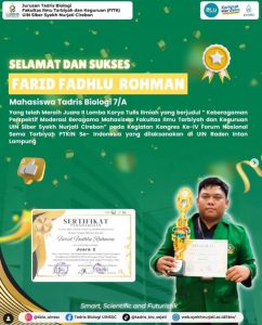 Mahasiswa Jurusan Tadris Biologi Meraih Gelar Juara 2 Lomba Karya Tulis Ilmiah UIN Raden Intan Lampung 2024