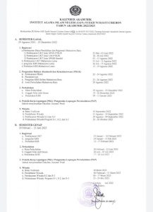 Kalender Akademik Tahun 2022