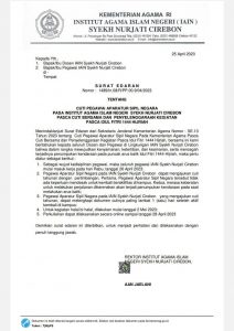 SE Cuti Pegawai ASN IAIN Syekh Nurjati Cirebon