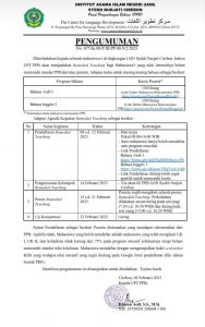 Jadwal Perbaikan Nilai Intensive Bahasa Arab 1 &amp; Bahasa Inggris 1