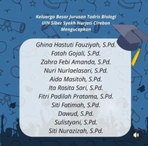 Selamat dan Sukses  Seluruh Wisudawan dan Wisudawati Jurusan Tadris Biologi