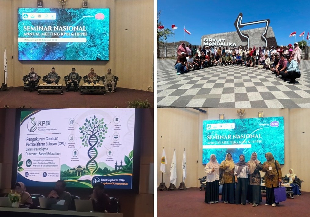 Perkuat Mutu Pendidikan dan Riset Sains: Dosen Tadris Biologi Hadiri Seminar Nasional, Annual Meeting KPBI, dan HPPBI 2026 di Universitas Mataram