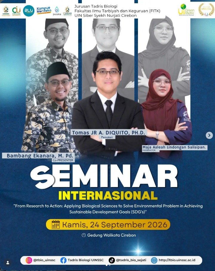 Dari Riset Menuju Aksi Nyata: HIMBIO UIN Siber Syekh Nurjati Cirebon Sukses Gelar Seminar Internasional BIO-FOX 2026